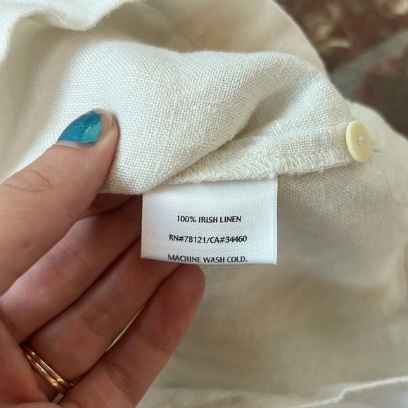 Eileen Fisher Irish Linen Wide Leg Pants - Picture 3 of 5